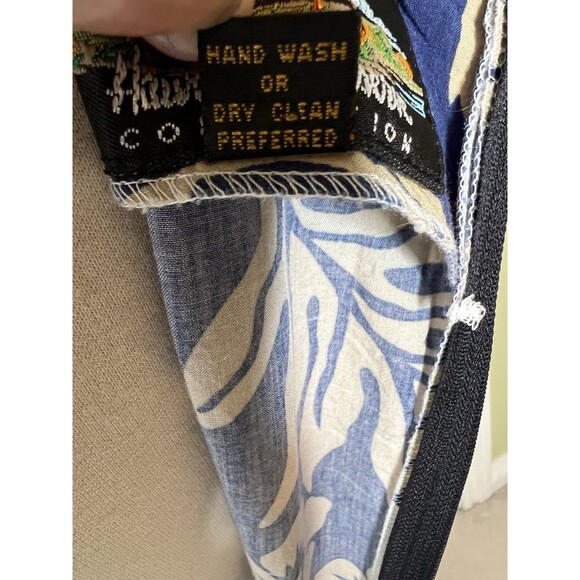 HAWAIIAN RESERVE COLLECTION Long Dress Hibiscus Floral Palm Leaves S Vintage Zip - Picture 7 of 10